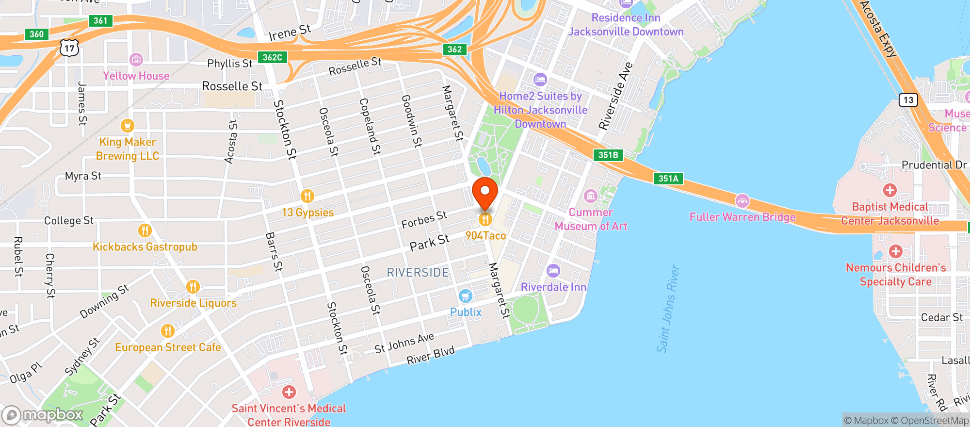 Map showing Birdies