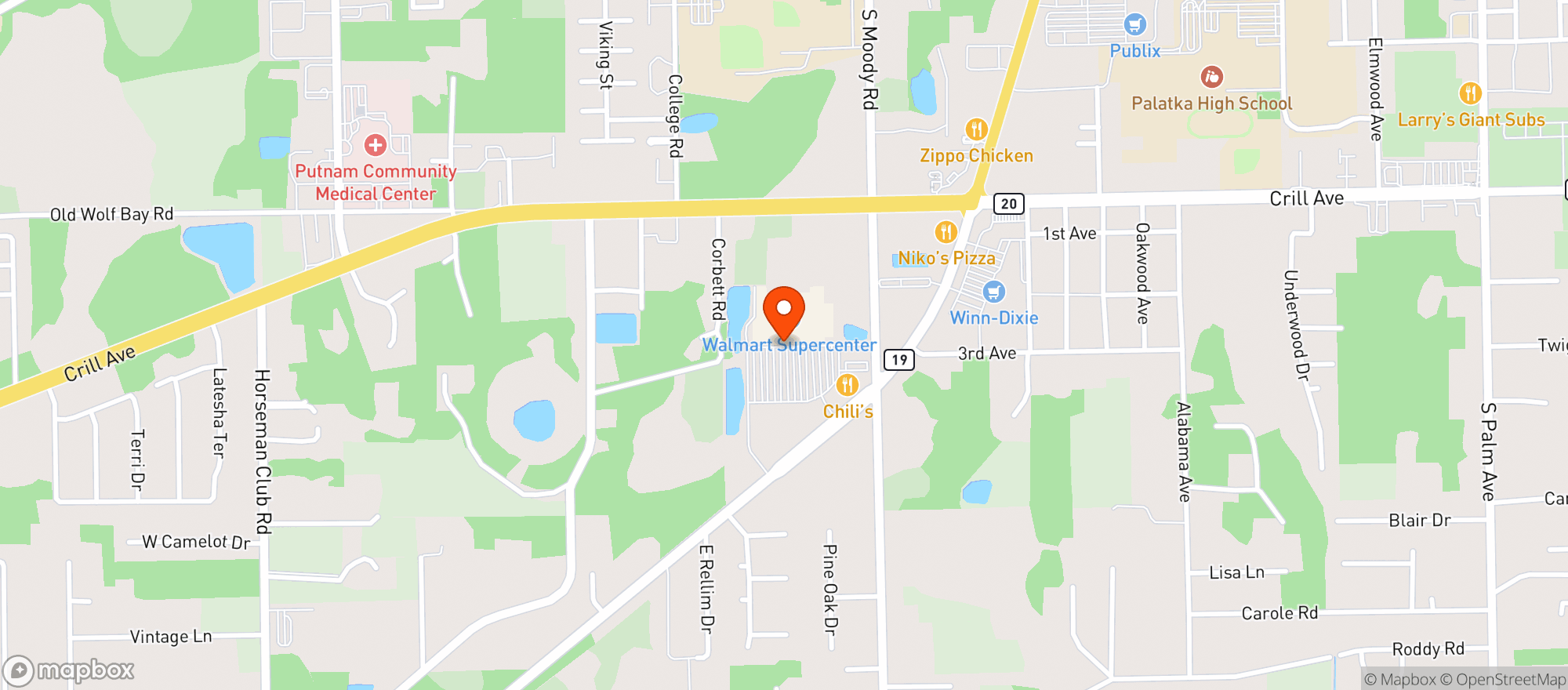 Map showing Walmart Supercenter