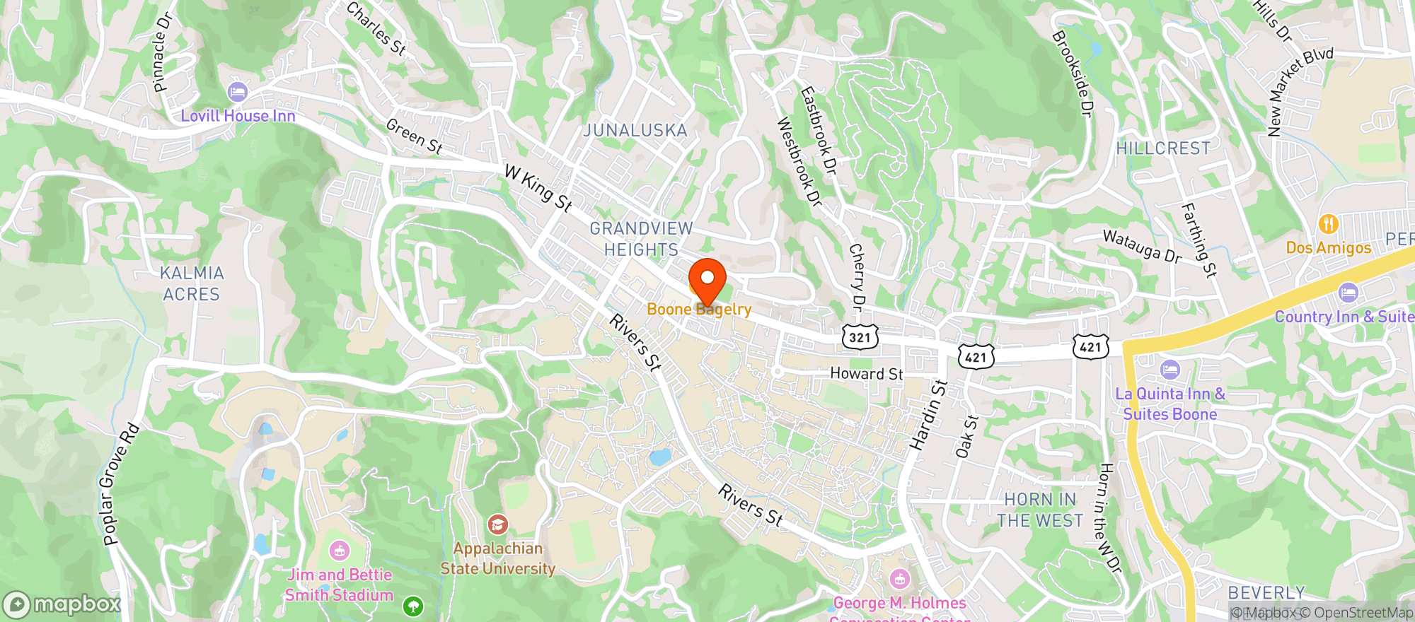 Map showing Boone Saloon