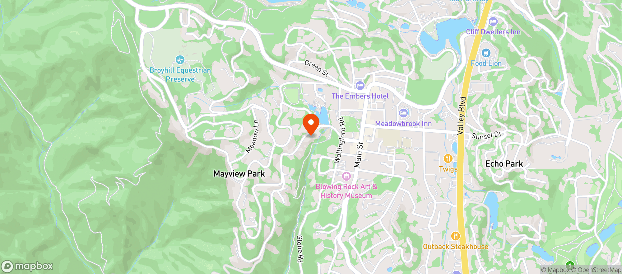 Map showing Bistro Roca