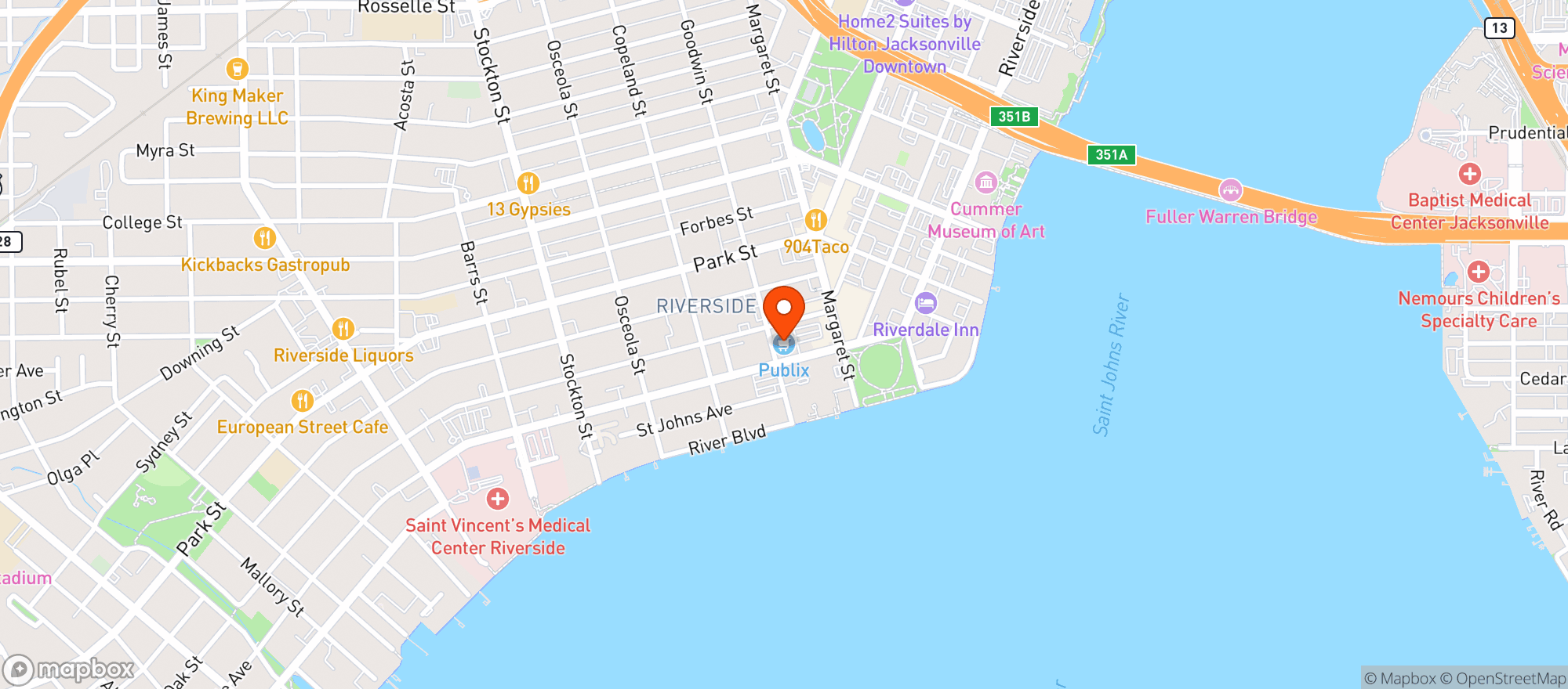 Map showing Publix