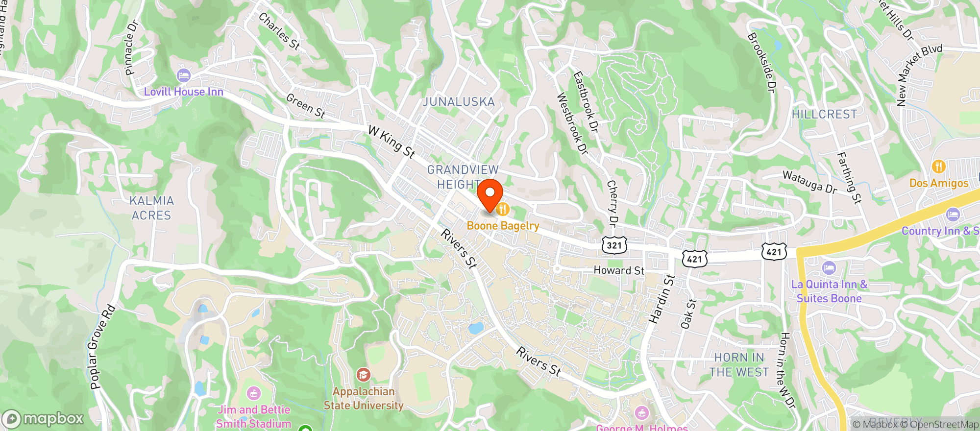 Map showing Macado's Boone