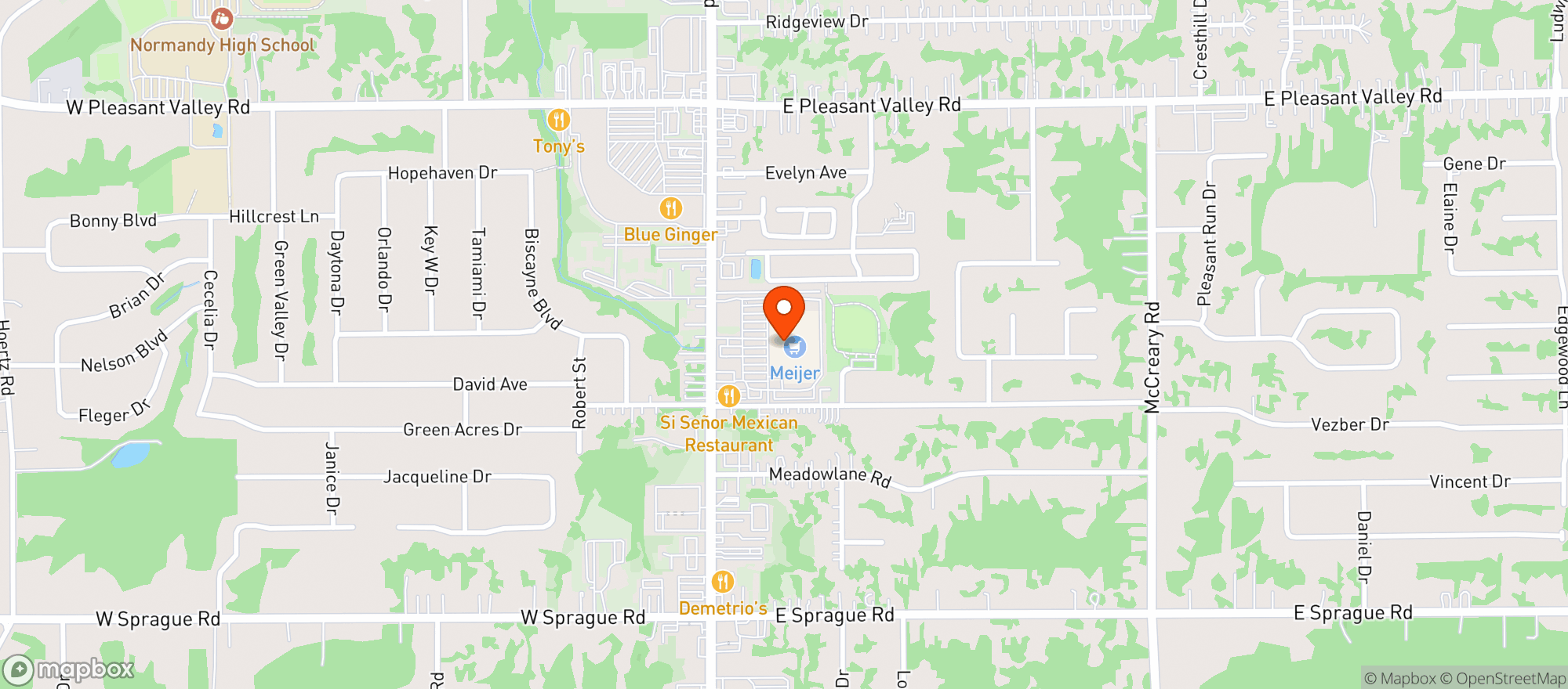 Map showing Meijer