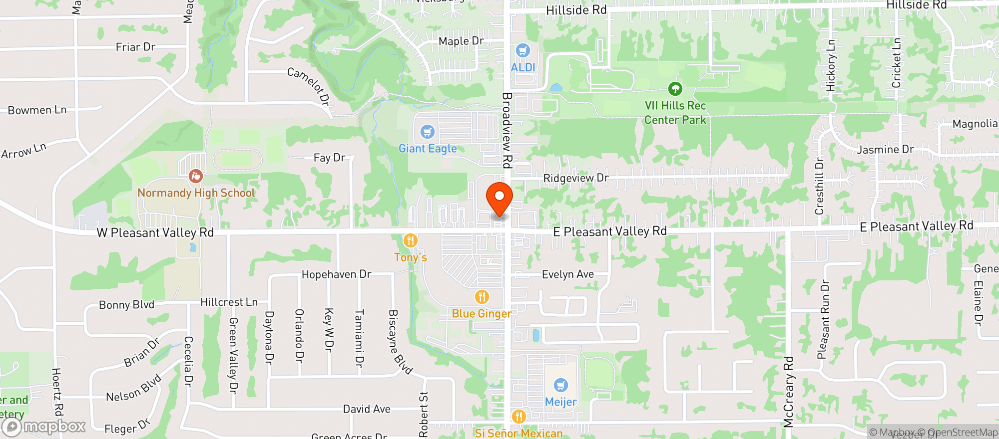 Map showing Marathon Gas Station