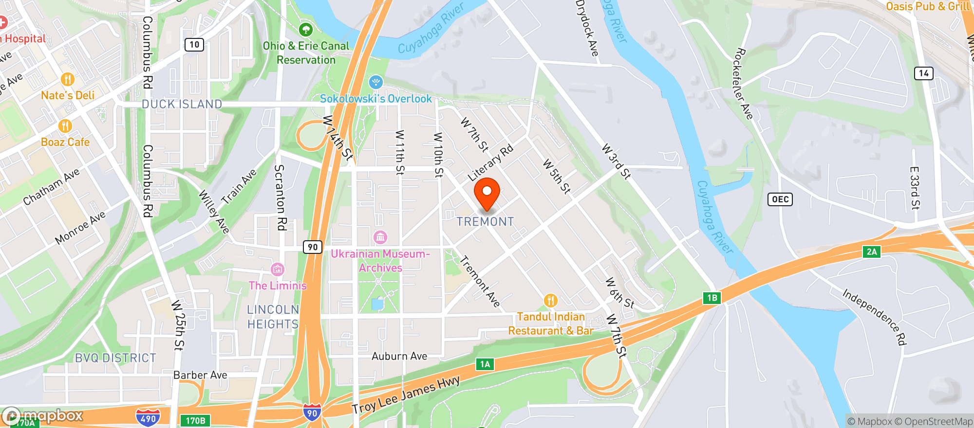 Map showing Treehouse Cleveland