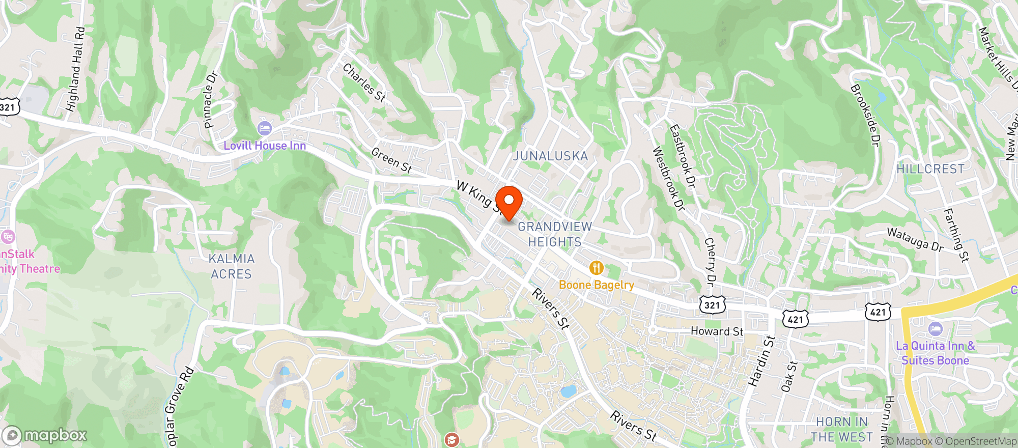 Map showing Southend Brewing Taproom Kitchen