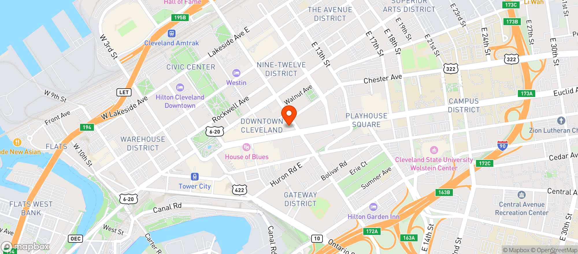 Map showing Marble Room Steak