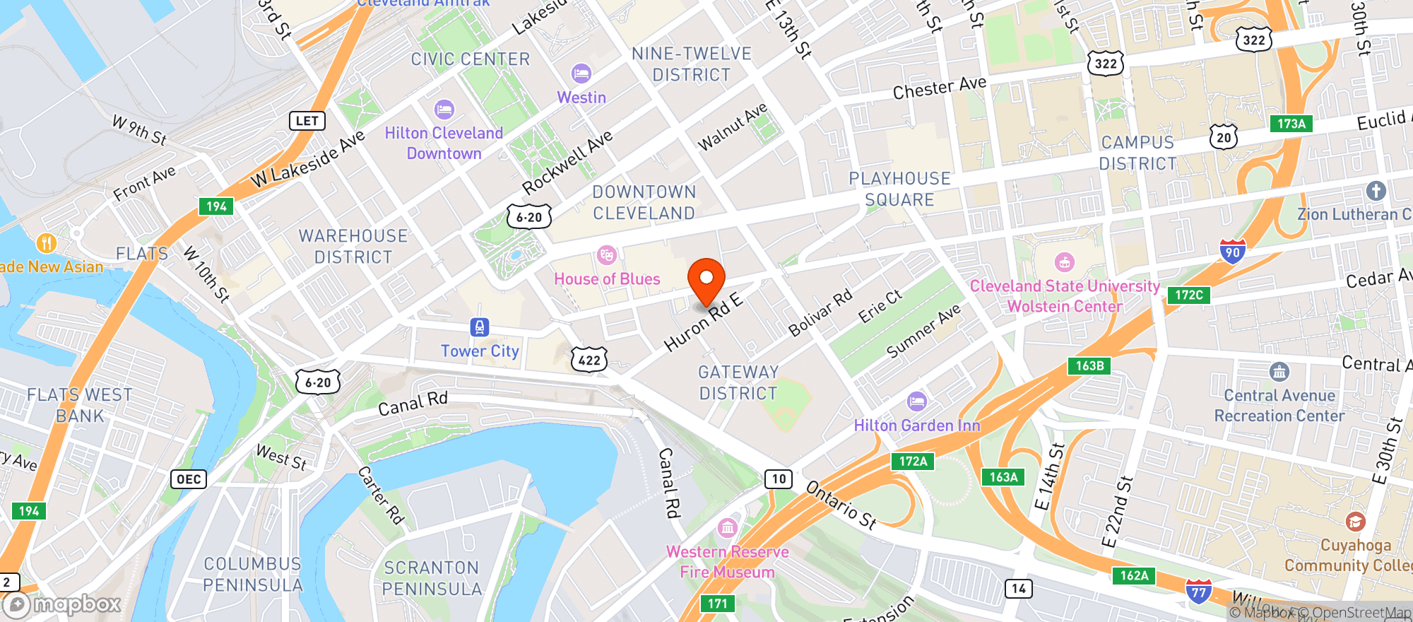 Map showing Hotel Indigo