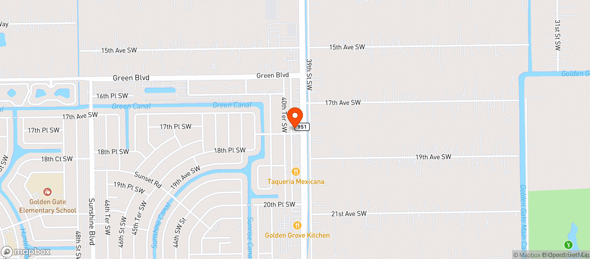 Map showing Circle K # 7386