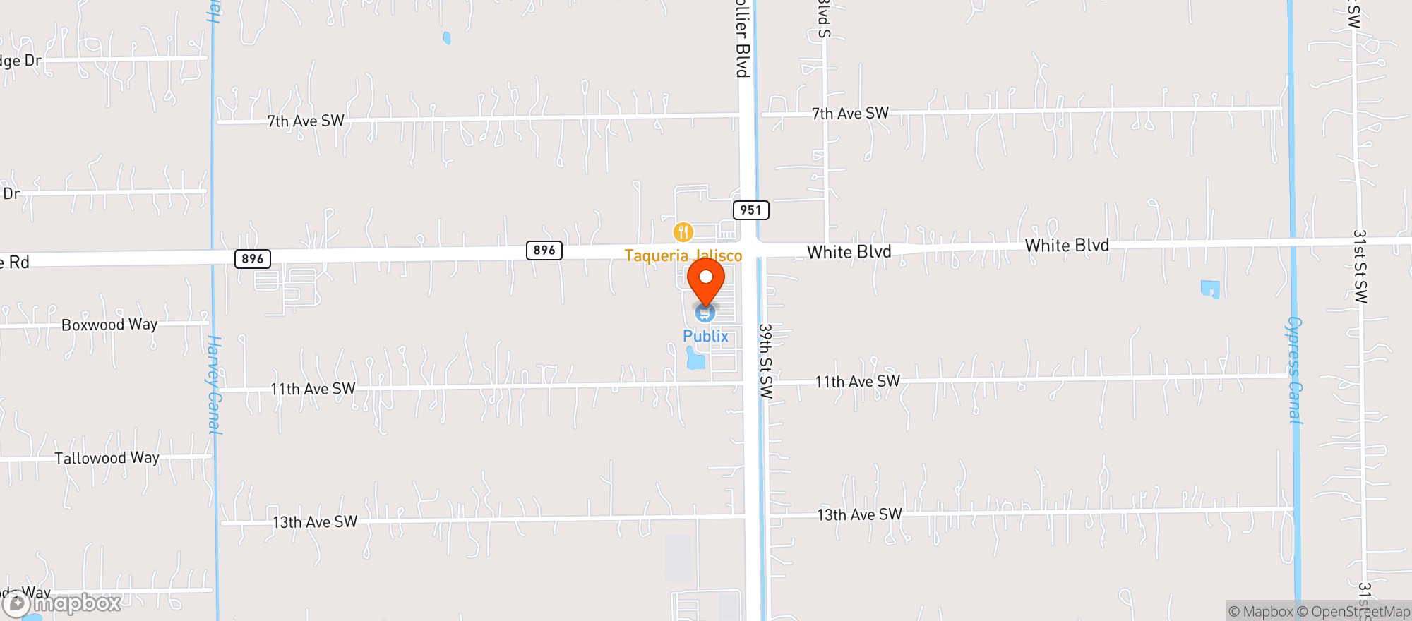 Map showing Publix