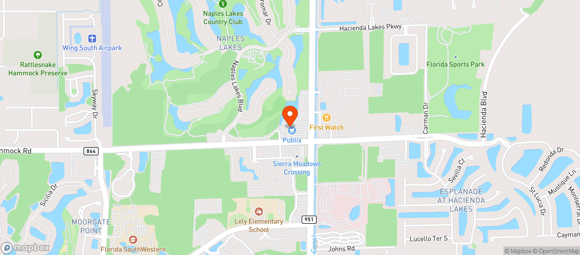Map showing Publix