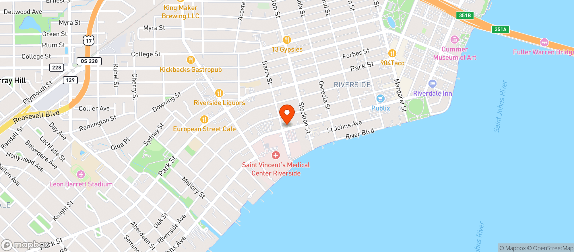 Map showing Clarke Bros. Subs