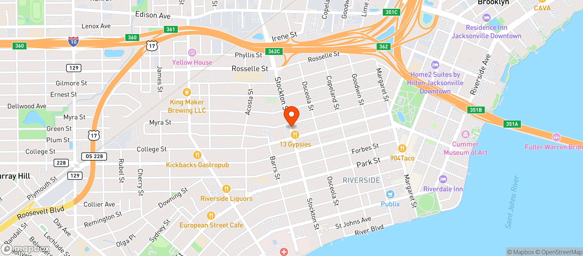 Map showing Foo Dog Curry Traders