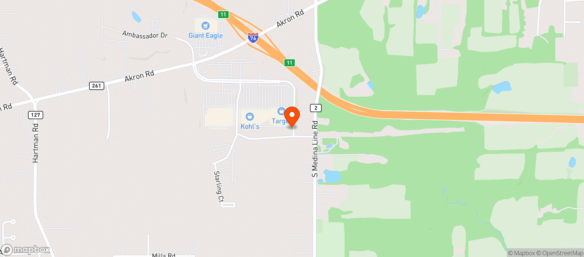 Map showing Target