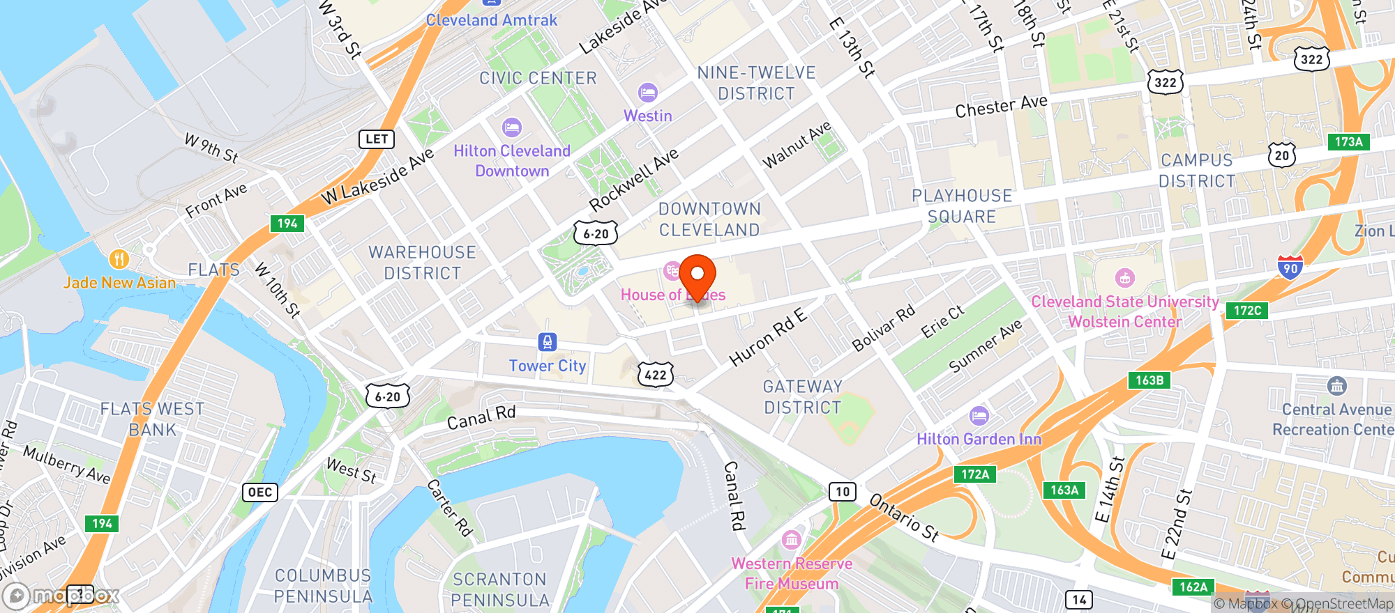 Map showing Blue Agave Street Tacos