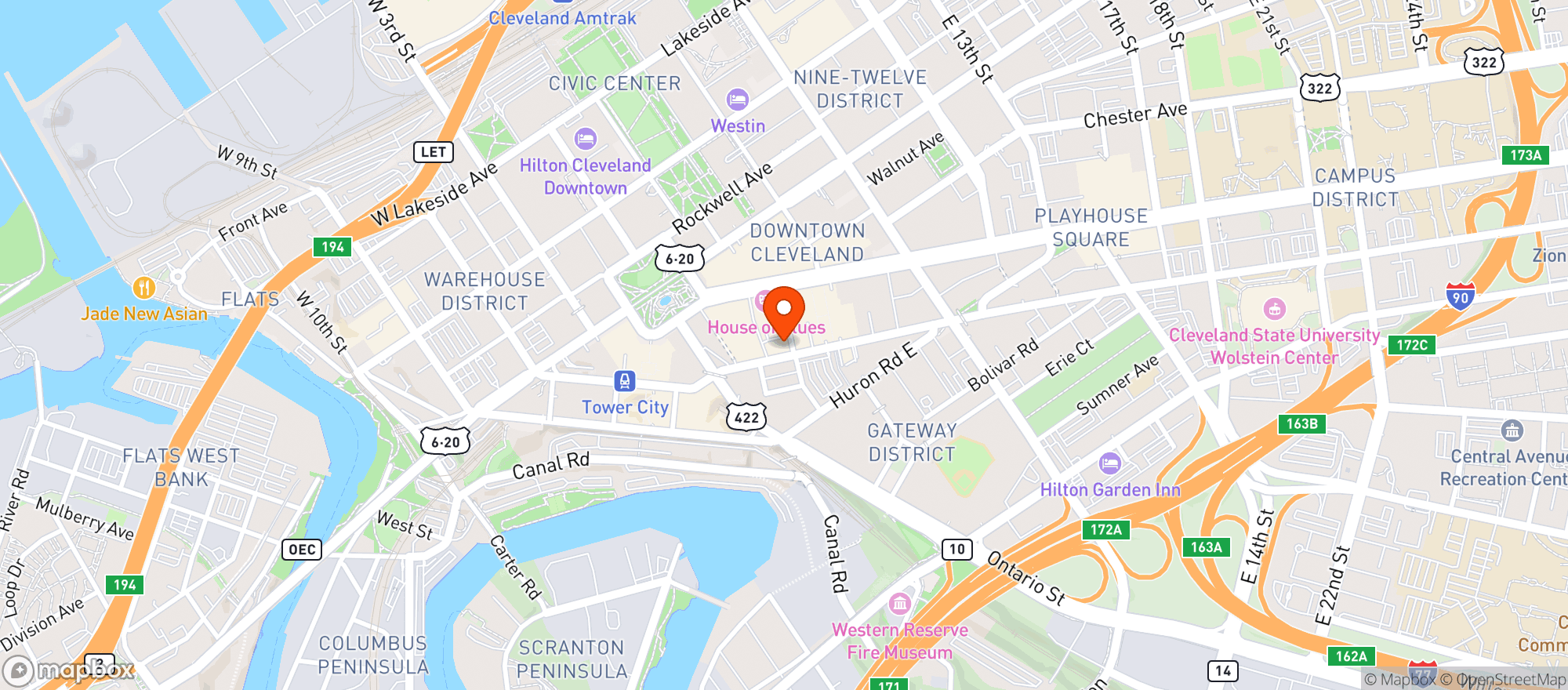 Map showing Flannerys Pub