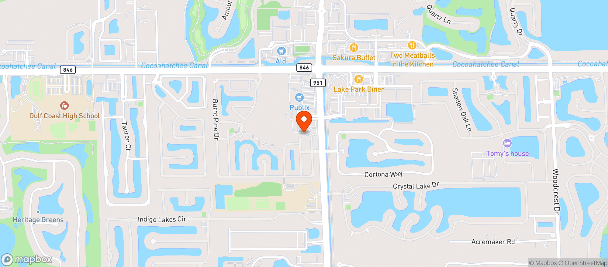 Map showing PEBBLEBROOKE SMOKE AND VAPE