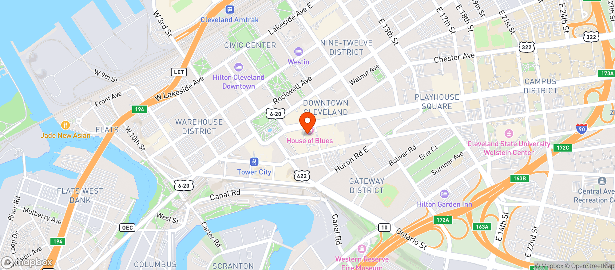 Map showing House Of Blues