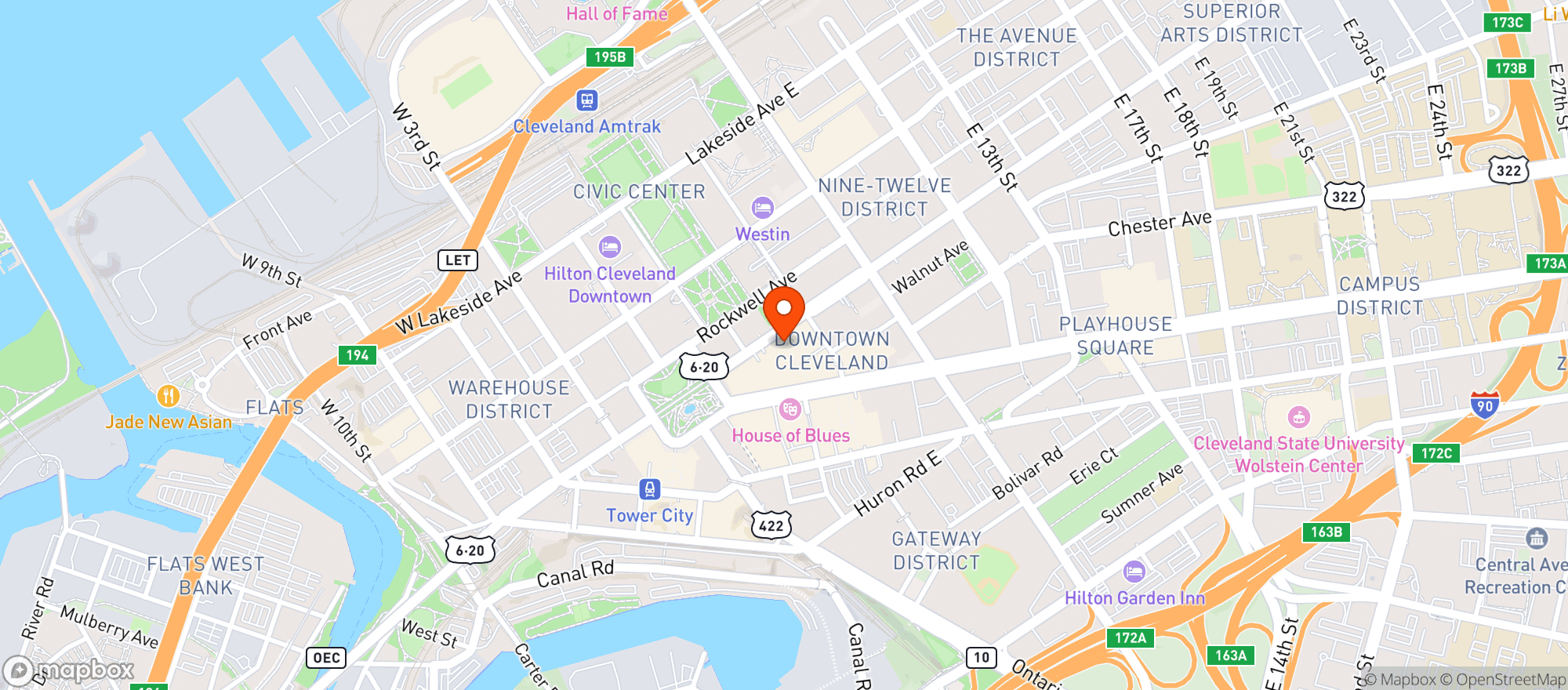 Map showing Hyatt Regency #clerc
