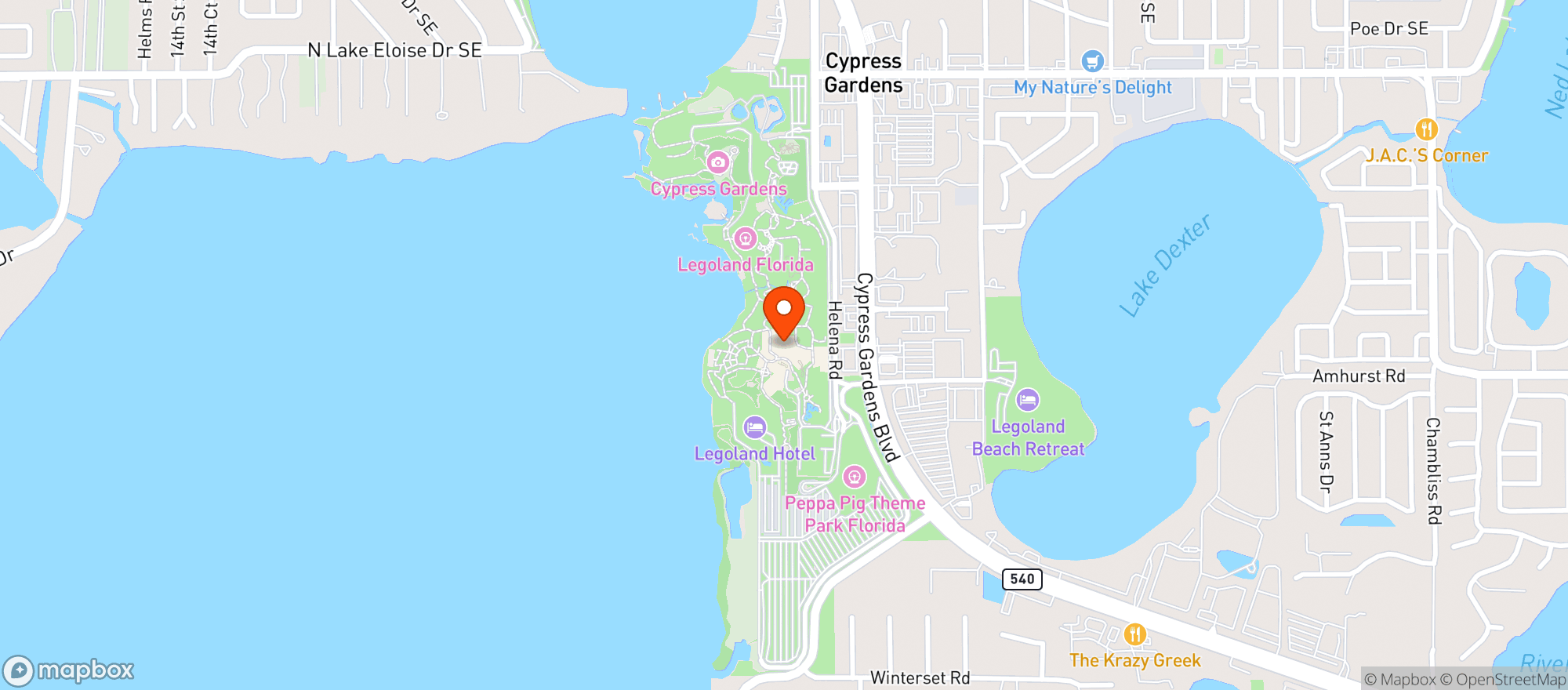 Map showing Legoland