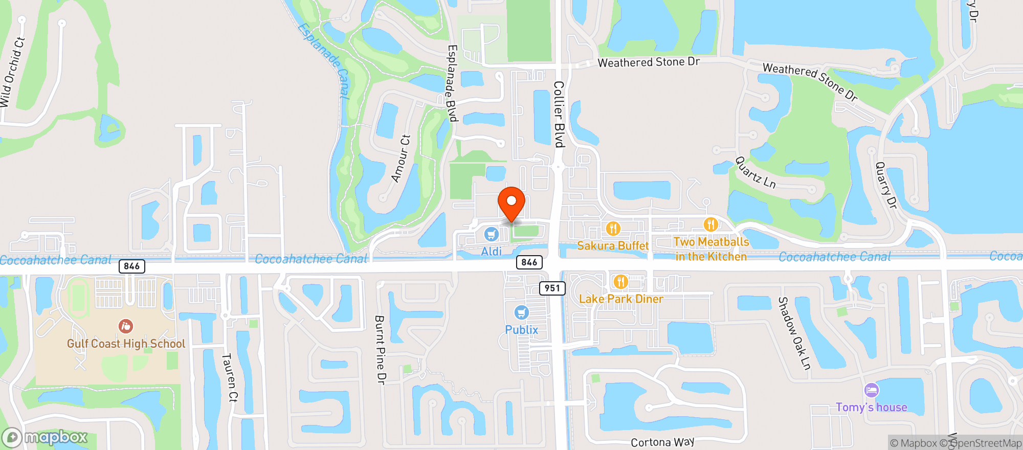 Map showing Rikos Pizza