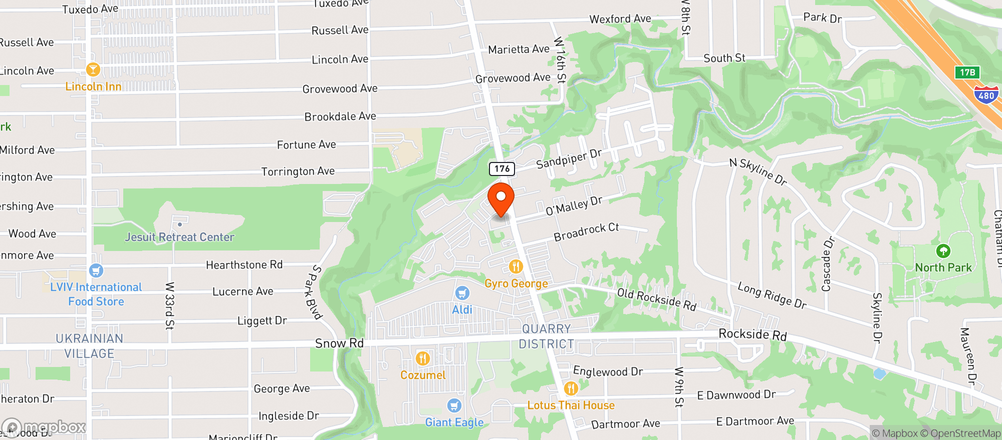 Map showing Gentiles Bakery Catering