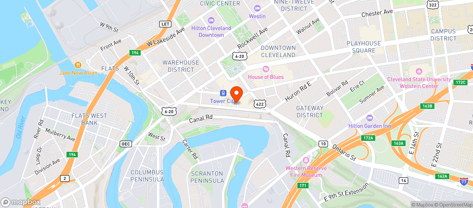 Map showing Mortons The Steakhouse #1104