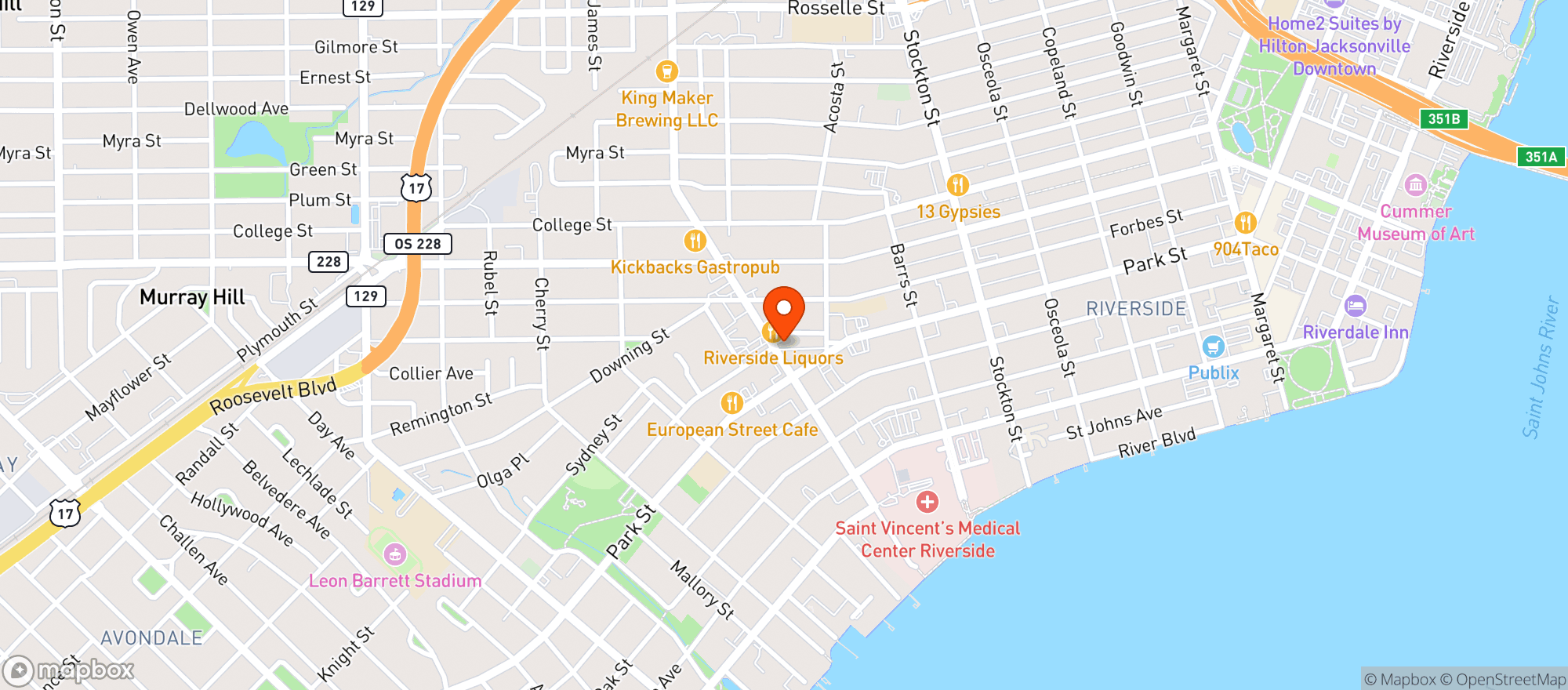 Map showing Dart Bar And Games
