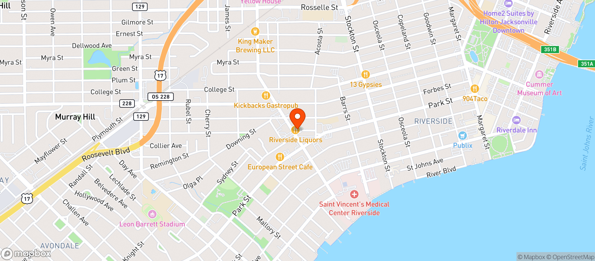 Map showing Whiteway Deli