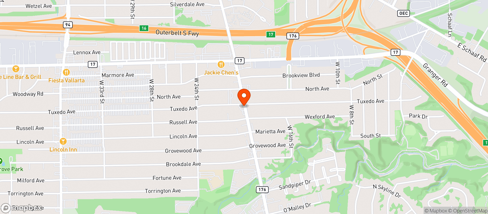 Map showing Deli Mart & Beverage
