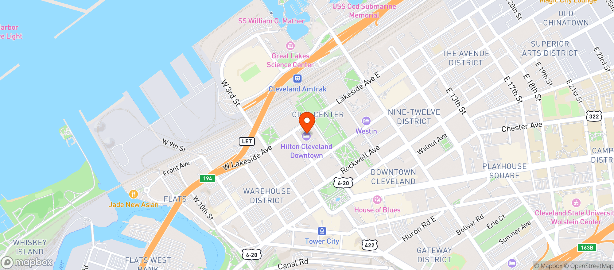 Map showing Hilton #cledo
