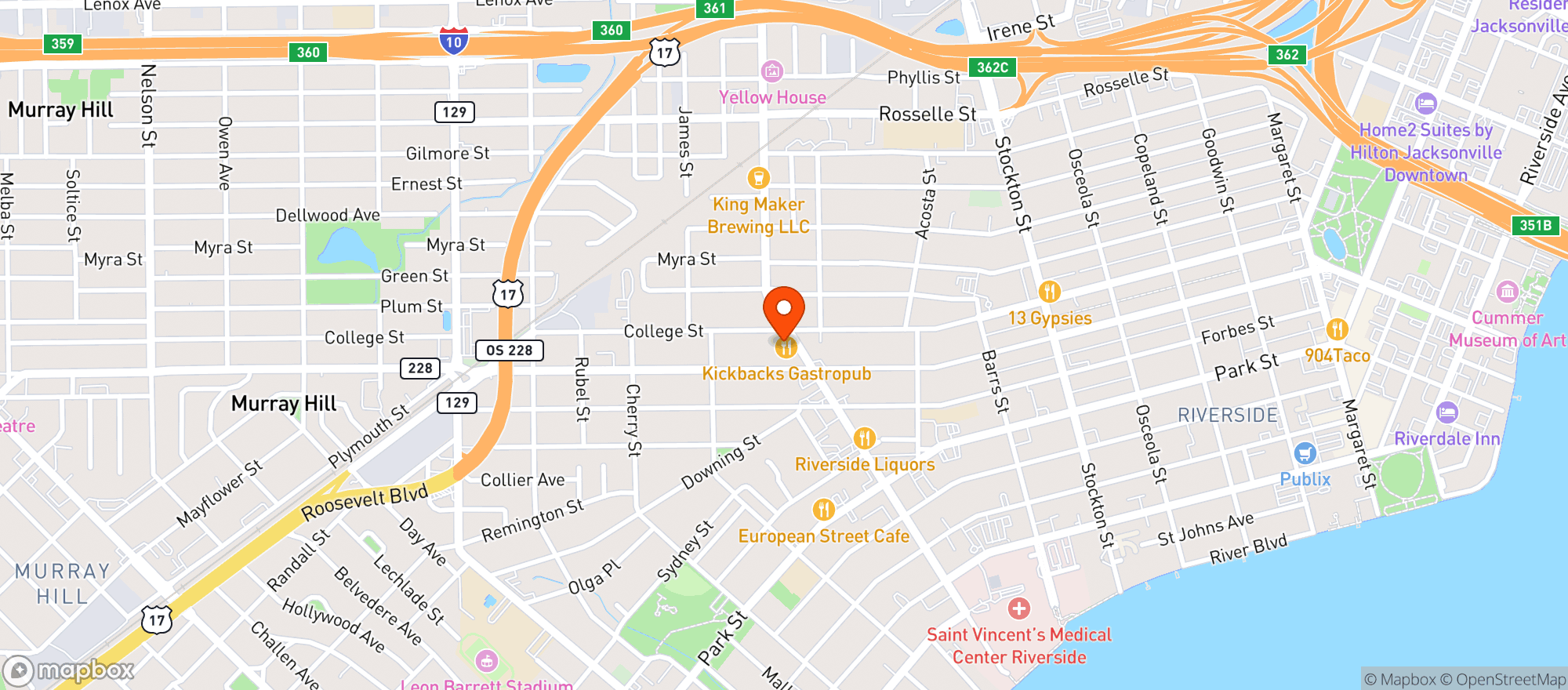 Map showing Kickbacks (rock Of Avondale)