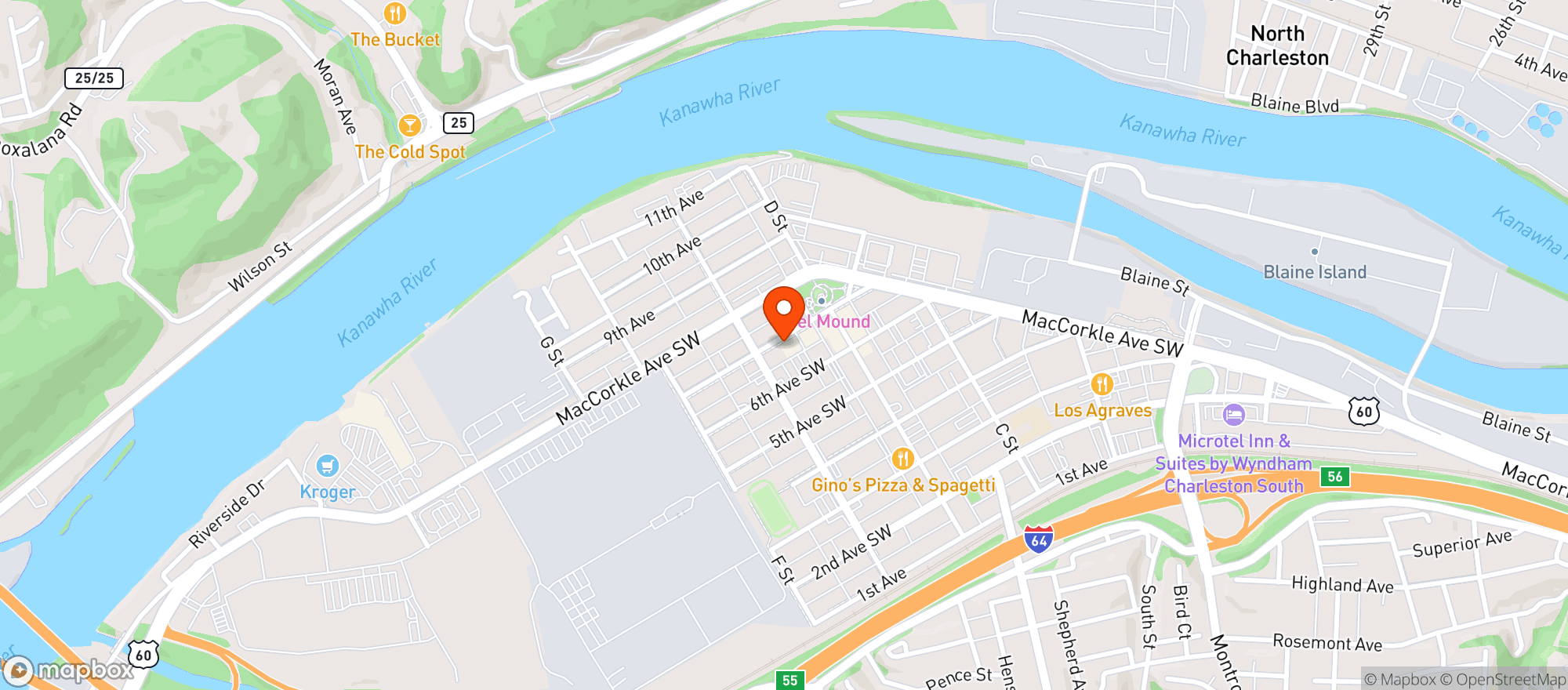 Map showing Tippies Tavern
