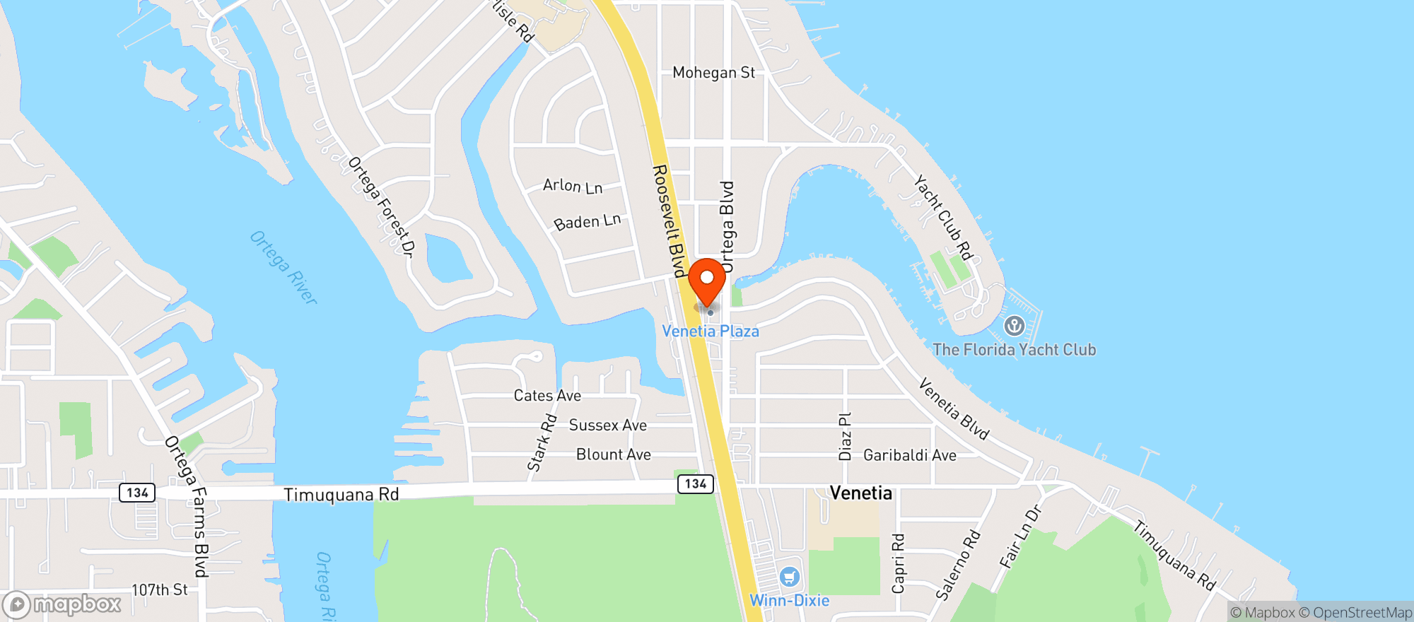 Map showing Lillians Sports Grill