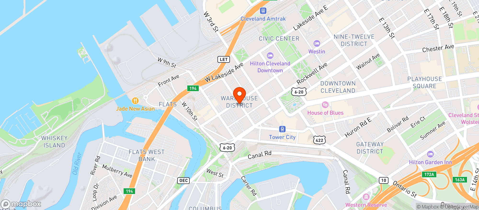 Map showing Agave & Rye