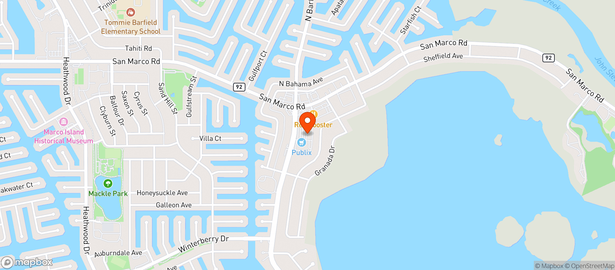 Map showing Publix Super Market