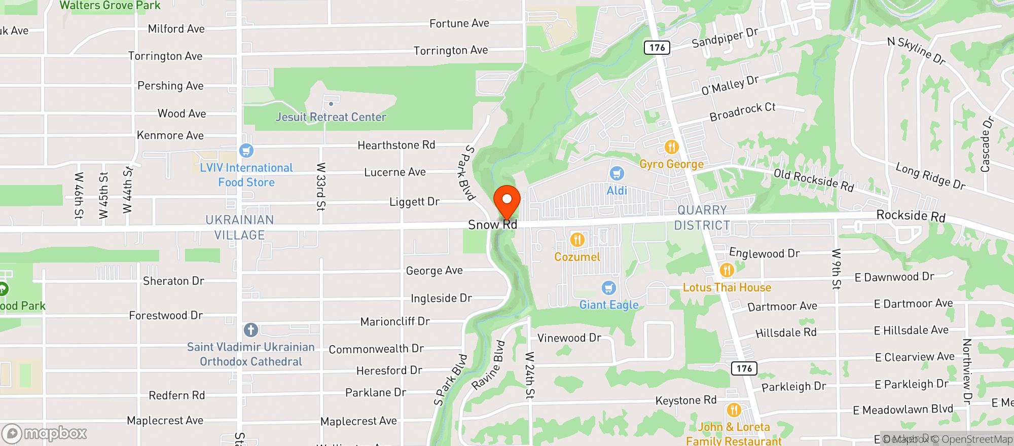 Map showing Elks Lodge