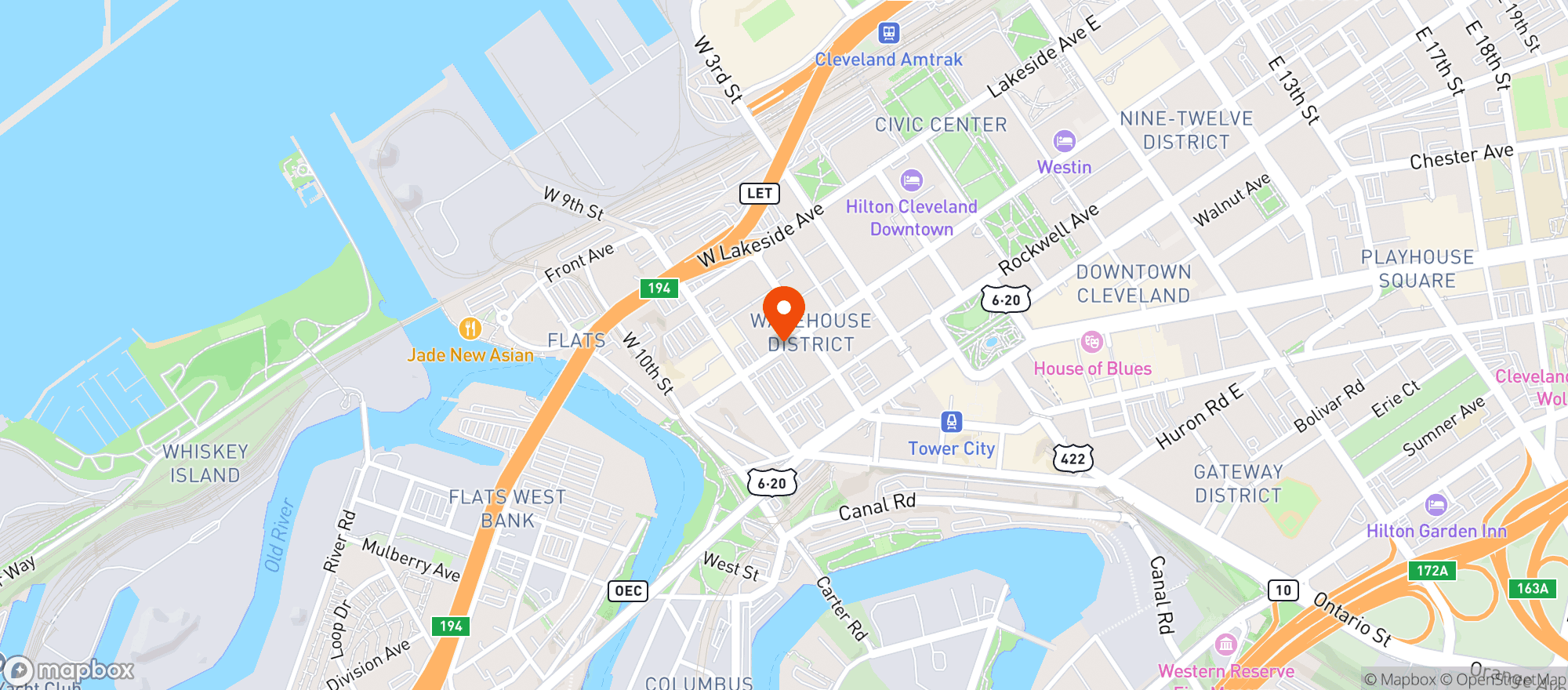 Map showing Cleveland Chop