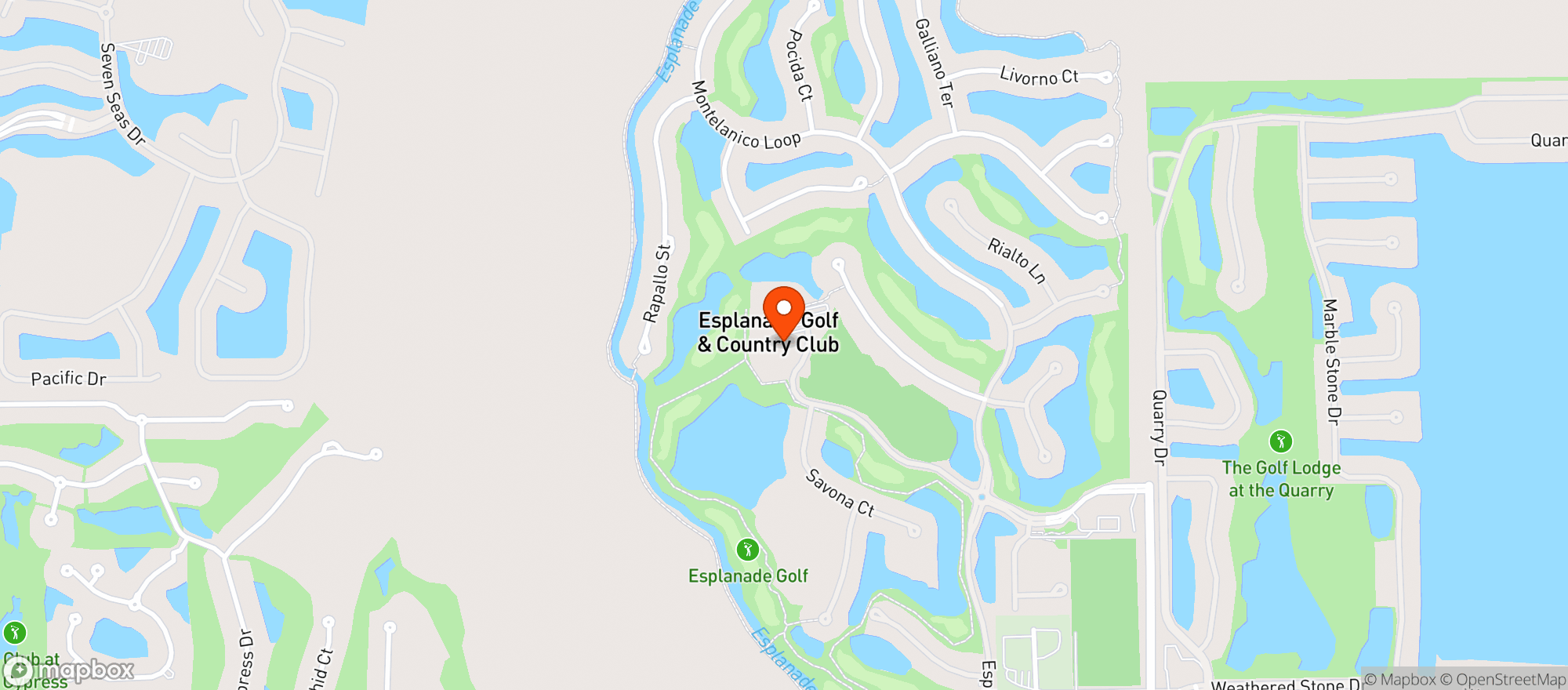 Map showing Esplanade Golf & Country Club