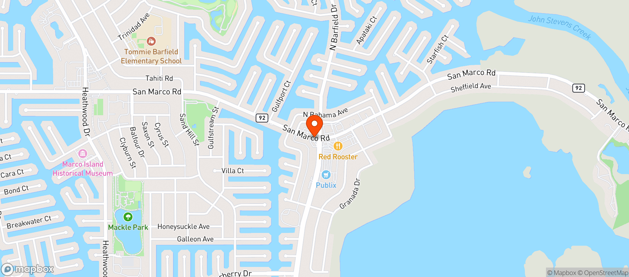 Map showing Food Store