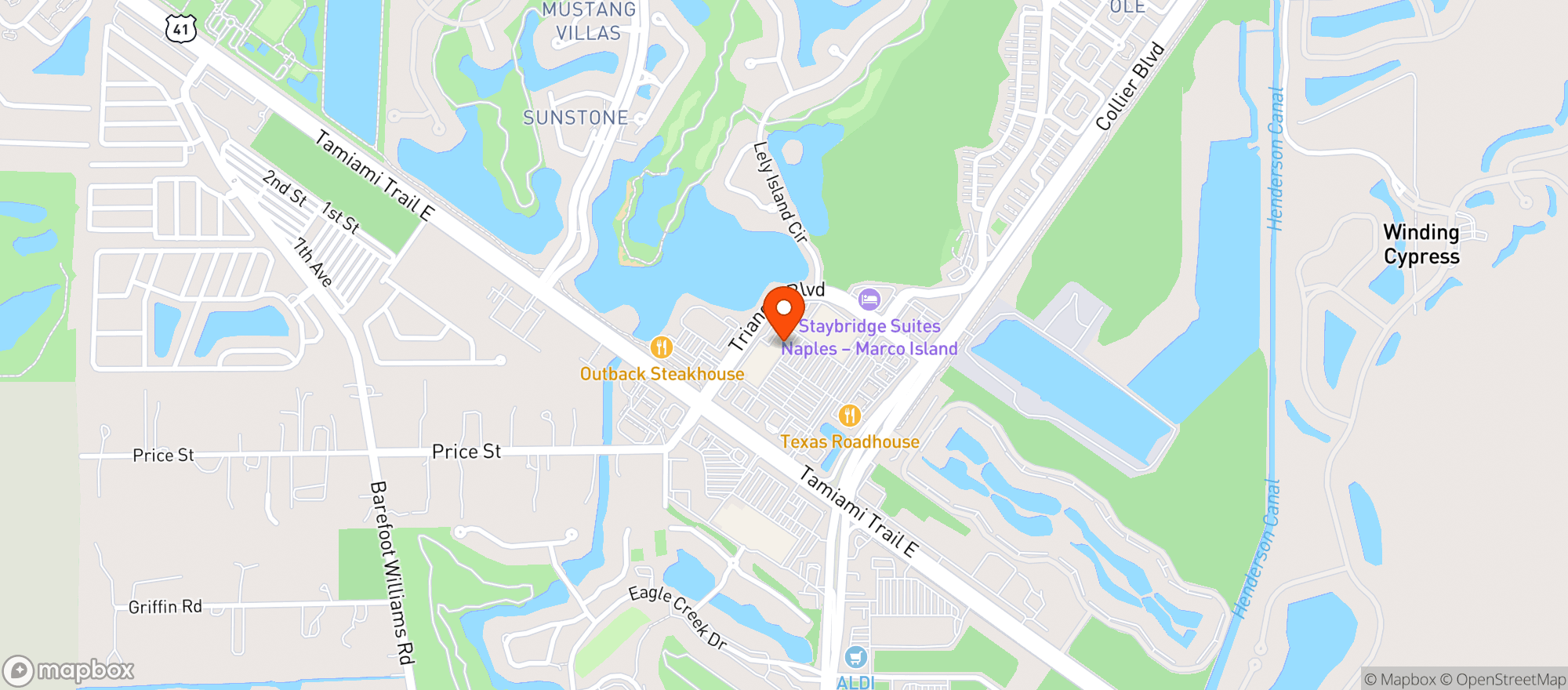 Map showing Vitamin Shoppe - South Naples