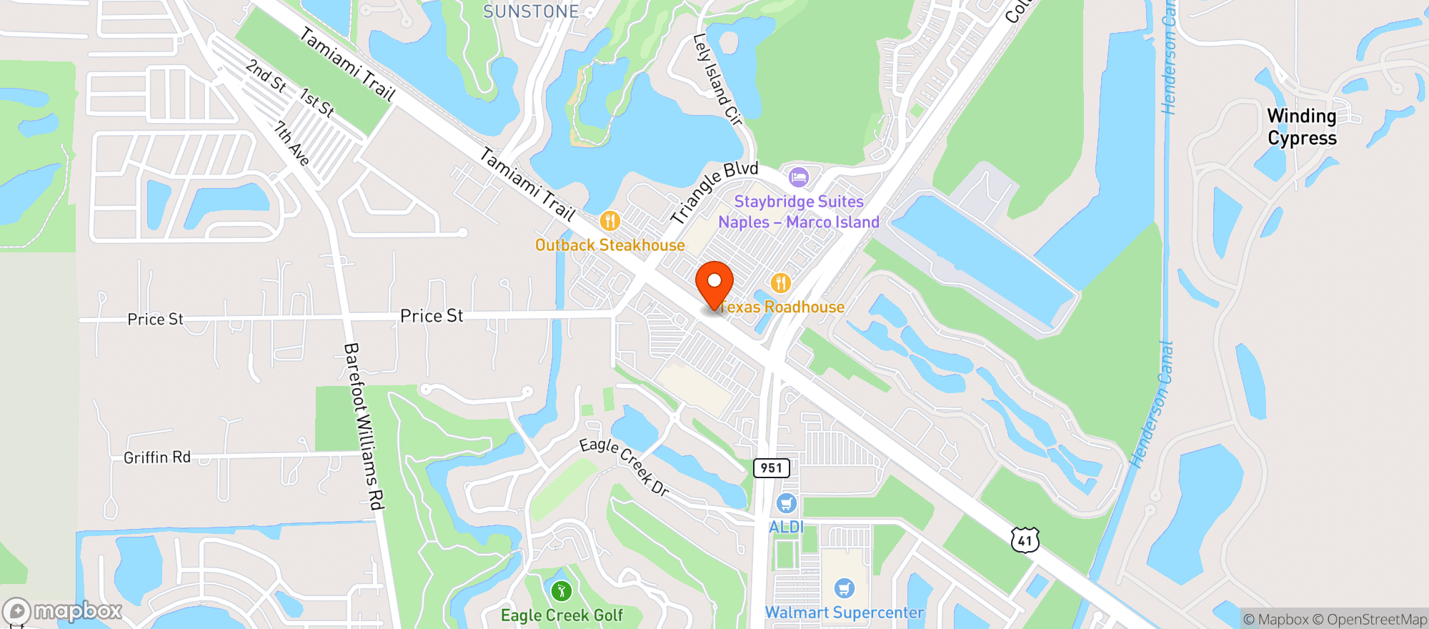 Map showing Publix Super Market