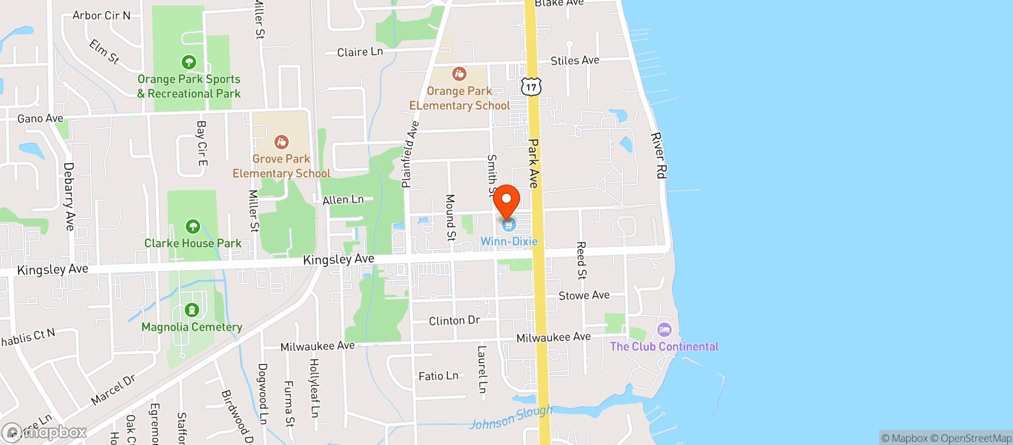 Map showing Winn Dixie #040