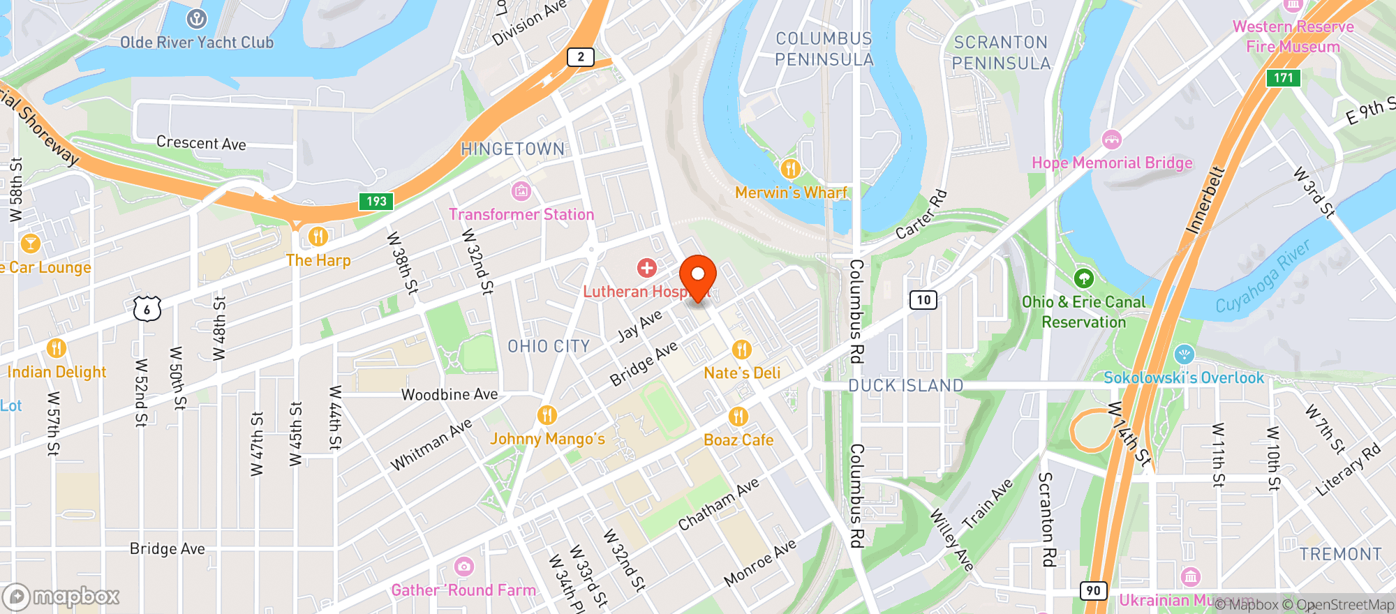 Map showing Pizza Whirl