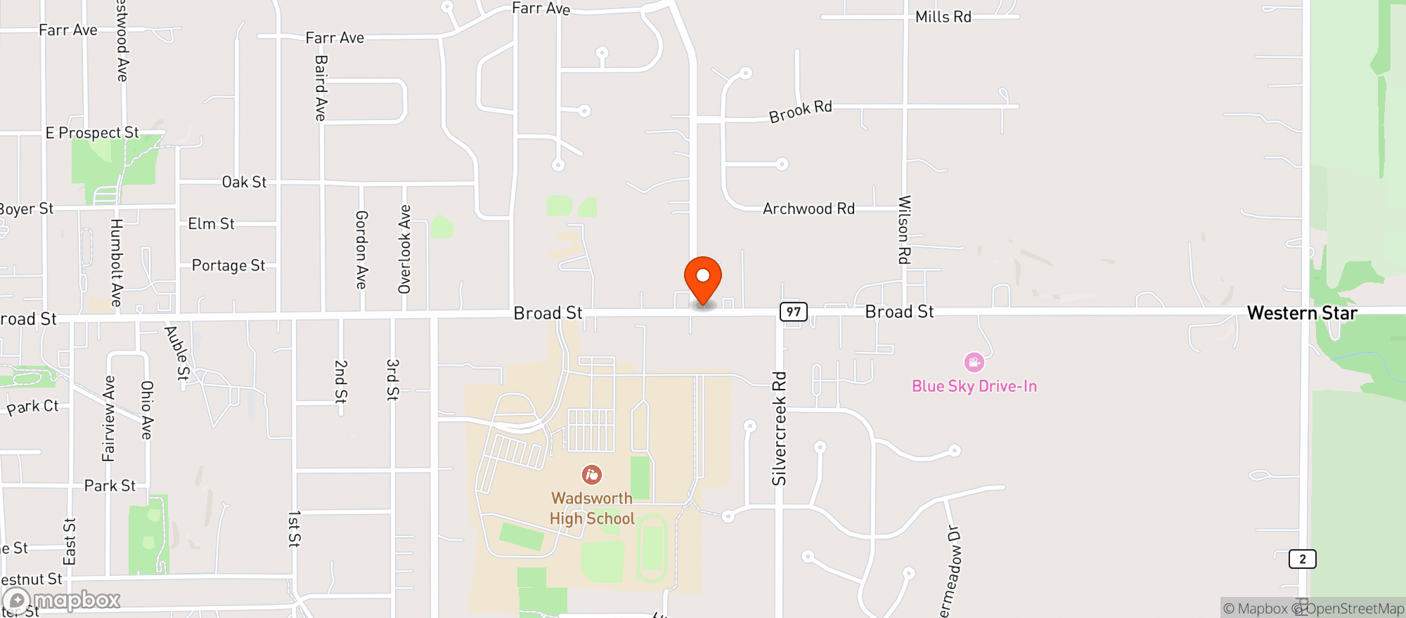 Map showing Grizzly Quick Mart