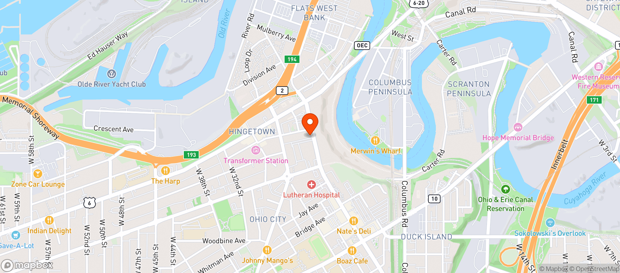 Map showing Bookhouse Brewing Company