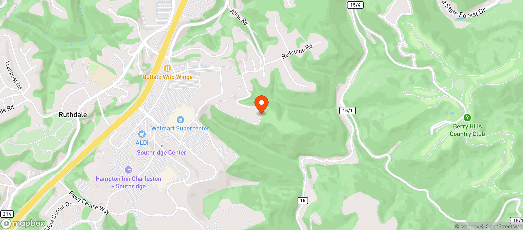 Map showing Southridge Golf Range