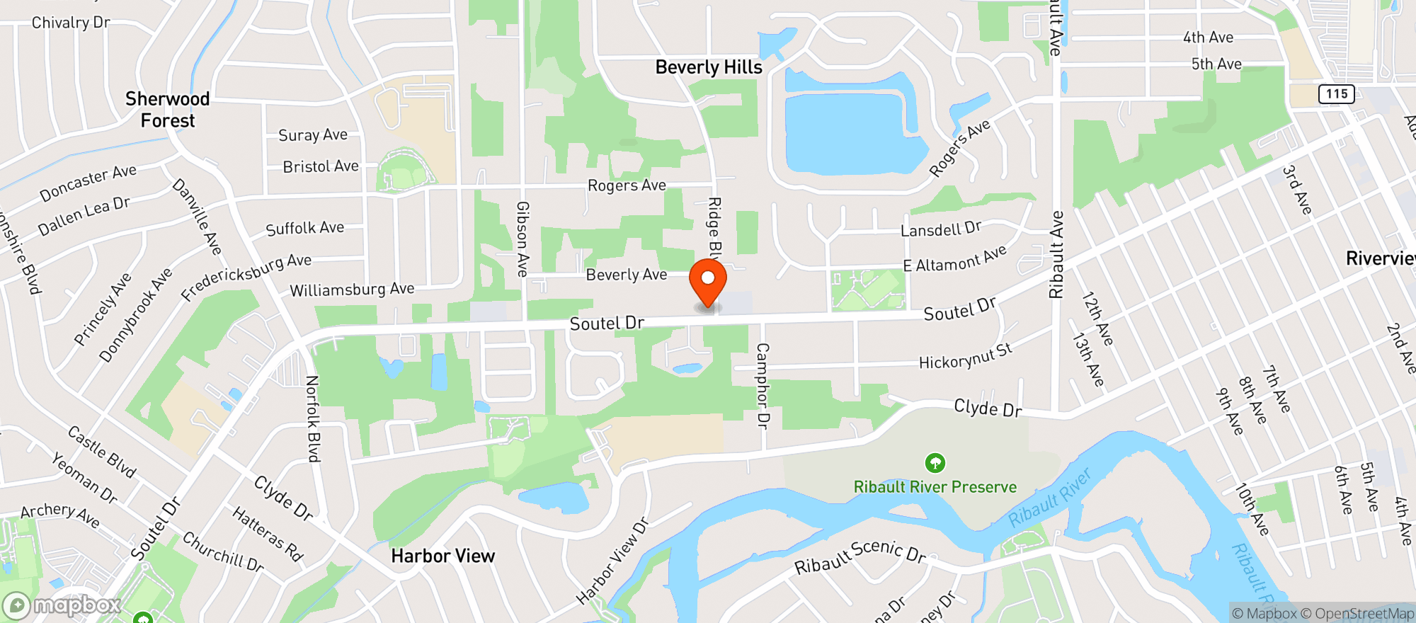 Map showing Prime Time Food Store