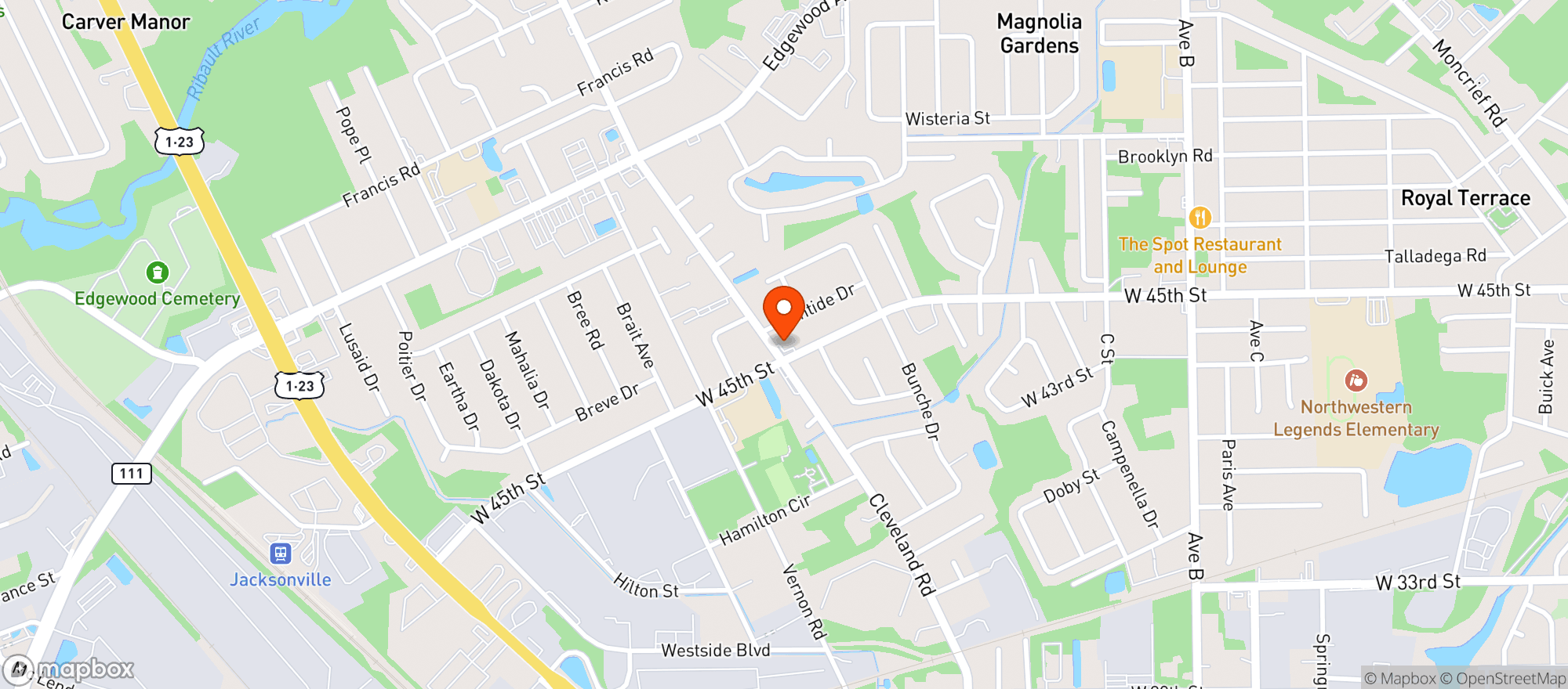 Map showing Prime Time Food Store #5