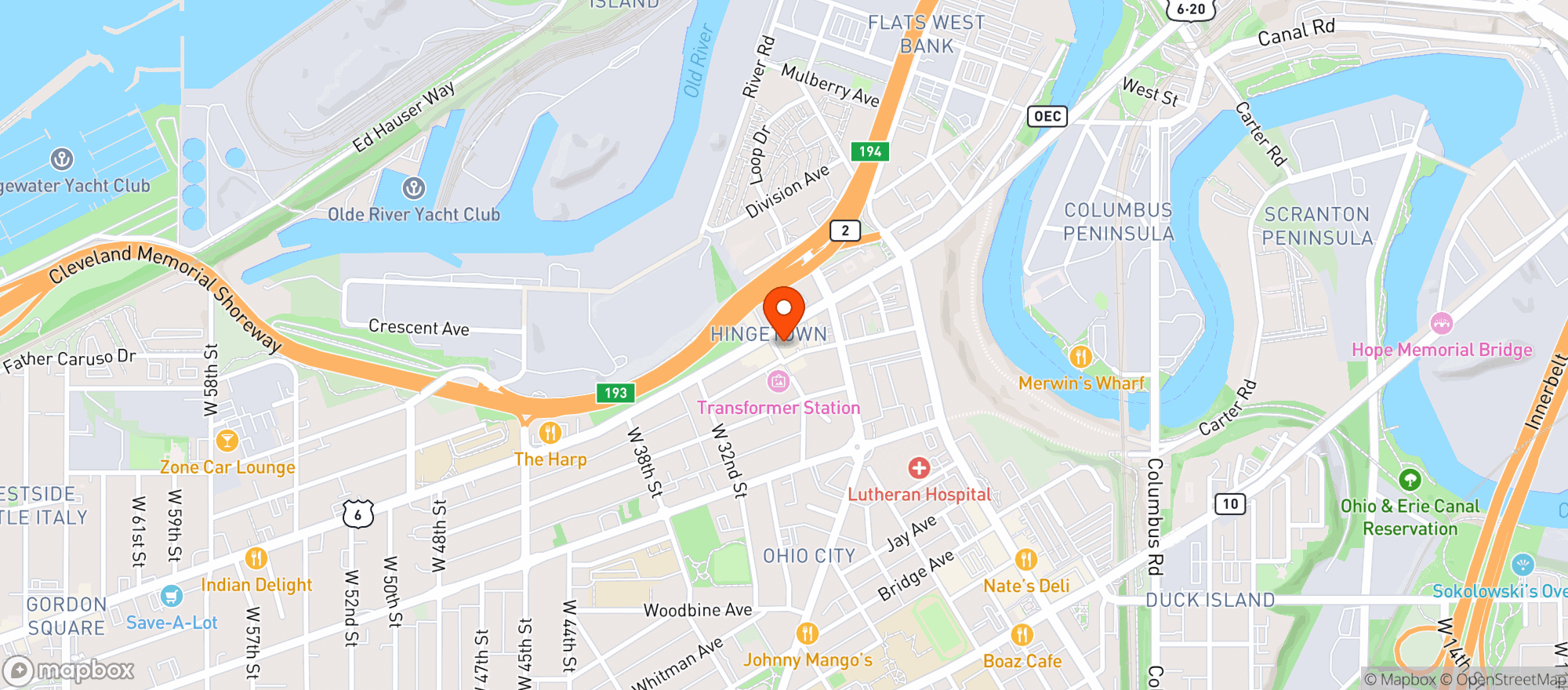 Map showing Saucy Brew Works